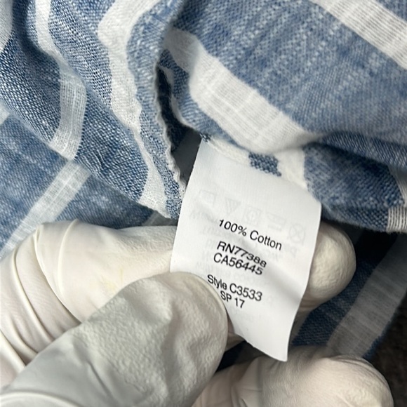 J Crew Women’s Blue And White Striped Button Up Shirt EUC - Picture 4 of 7